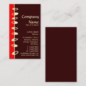 Carte De Visite Feuilles alternatifs - Rouge, Brown foncé et crème (Devant / Derrière)