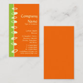 Carte De Visite Feuilles alternatifs - Vert, orange et crème (Devant / Derrière)