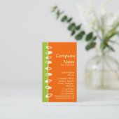 Carte De Visite Feuilles alternatifs - Vert, orange et crème (Debout devant)