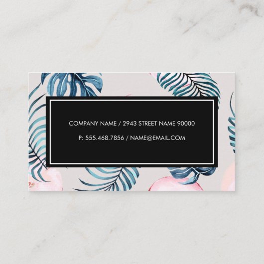 Carte De Visite Feuilles Apple et Monstera (Dos)