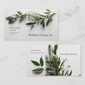 Carte De Visite Feuilles avec lavande (Devant / Derrière)