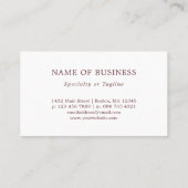 Carte De Visite Feuilles blancs et thérapeute de Marsala (Dos)