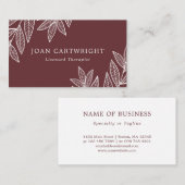 Carte De Visite Feuilles blancs et thérapeute de Marsala (Devant / Derrière)