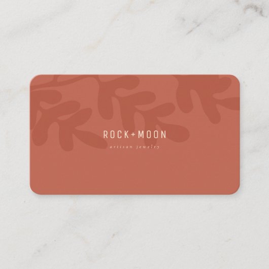 Carte De Visite Feuilles botaniques Brown en terre cuite Abstraite (Devant)