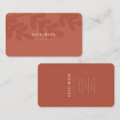 Carte De Visite Feuilles botaniques Brown en terre cuite Abstraite (Devant / Derrière)