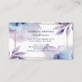 Carte De Visite Feuilles botaniques de couleur pourpre et marine (Dos)