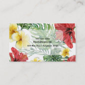 Carte De Visite Feuilles botaniques tropicaux Fleurs florales chic (Dos)