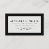 Carte De Visite Feuilles d'aquarelle Abstraits modernes | Noir (Dos)