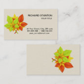 Carte De Visite Feuilles d'automne (Devant / Derrière)