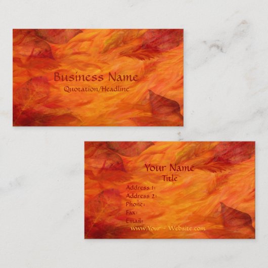 carte de visite "Feuilles d'automne" (Devant / Derrière)