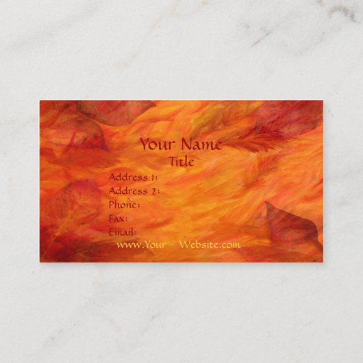 carte de visite "Feuilles d'automne" (Dos)