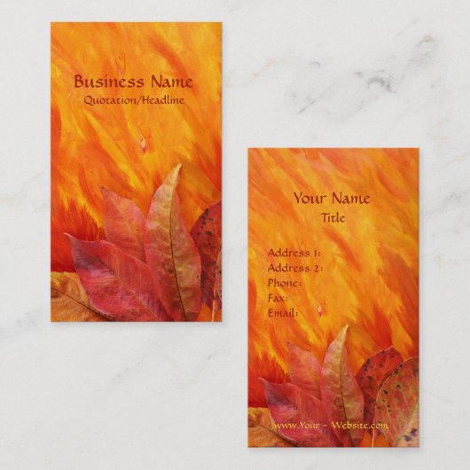 Carte de visite Feuilles d'automne (Devant / Derrière)
