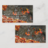 Carte De Visite Feuilles d'automne dans la cascade I Photographie (Devant / Derrière)