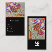 CARTE DE VISITE FEUILLES D'AUTOMNE ET CONCEPTEUR DE COSTUME VENT / (Devant / Derrière)