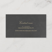 Carte De Visite Feuilles d'automne Gold et Chalkboard Elegant (Dos)