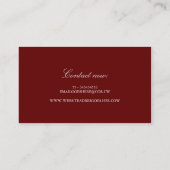 Carte De Visite Feuilles d'automne or et Bourgogne élégantes (Dos)