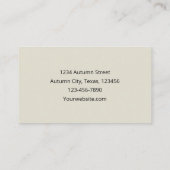 Carte De Visite Feuilles d'automne Rouge Jaune Antique Fenêtre Pay (Dos)