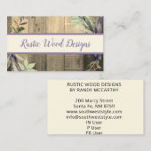 Carte De Visite Feuilles de bois rustique Wreath Monogramme Pale L (Devant / Derrière)