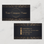 Carte De Visite Feuilles de cuivre Abstraits - Charbon (Devant / Derrière)