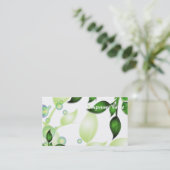 Carte De Visite Feuilles de jardin frais sur blanc (Debout devant)