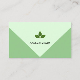 Carte De Visite Feuilles de Laurier Élégantes sur Vert Clair