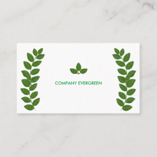 Carte De Visite Feuilles de laurier vertes Modern Green Bay sur fo