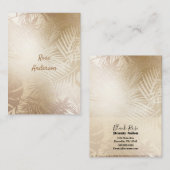 Carte De Visite Feuilles de palmier tropical botanique Golden Shin (Devant / Derrière)