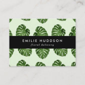 Carte De Visite Feuilles de palmiers, Feuilles verts, fleuriste, b (Devant)