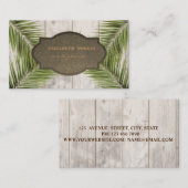 Carte De Visite Feuilles de palmiers professionnels, Texture de bo (Devant / Derrière)