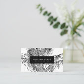 Carte De Visite Feuilles de palmiers tropicaux (Debout devant)