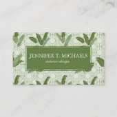 Carte De Visite Feuilles de palmiers tropicaux| Ajouter votre nom (Devant)