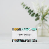 Carte De Visite Feuilles de palmiers tropicaux | Naturel | Marbre (Debout devant)