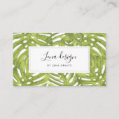 Carte De Visite Feuilles de palmiers verts modernes (Devant)