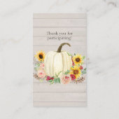 Carte De Visite Feuilles de tournesol rose Citrouille de fleurs Ra (Dos)