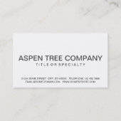 Carte De Visite feuilles de tremble (Dos)