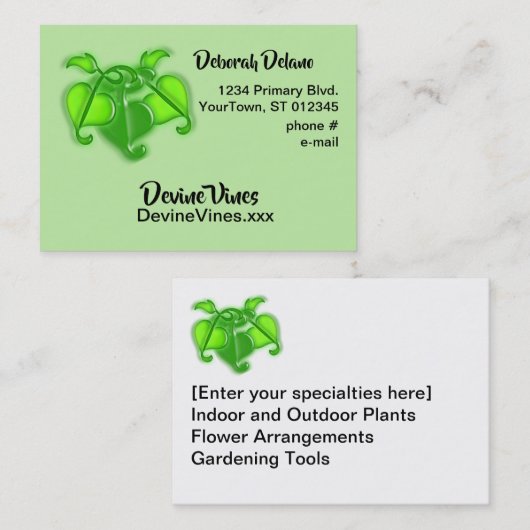 Carte de visite - Feuilles de vigne 3D (Devant / Derrière)