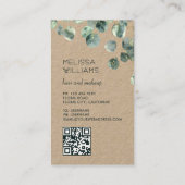 Carte De Visite Feuilles d'eucalyptus à l'aquarelle | Code Qr Rust (Dos)