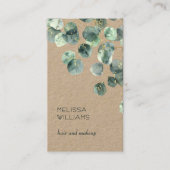 Carte De Visite Feuilles d'eucalyptus à l'aquarelle | Code Qr Rust (Devant)