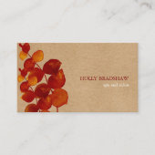 Carte De Visite Feuilles d'eucalyptus Terre de Sienne Brûlée Kraft (Devant)