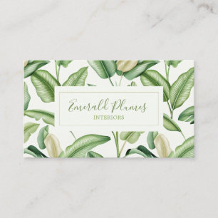 Carte De Visite Feuilles d'oiseau de paradis aquarelle