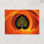 CARTE DE VISITE FEUILLES D'OR DANS LES CHALEINES FRACTALES ORANGE (Dos)