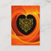 CARTE DE VISITE FEUILLES D'OR DANS LES CHALEINES FRACTALES ORANGE (Dos)