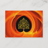 CARTE DE VISITE FEUILLES D'OR DANS LES CHALEINES FRACTALES ORANGE (Dos)