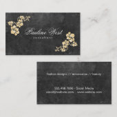 Carte De Visite Feuilles d'or | Deluxe, Ardoise (Devant / Derrière)