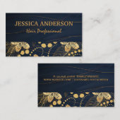 Carte De Visite Feuilles d'or et Abstraits (Devant / Derrière)