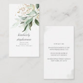 Carte De Visite Feuilles d'or et Eucalyptus verdure Dreamy Faded (Devant / Derrière)