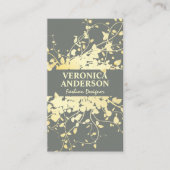 Carte De Visite Feuilles d'or et vignes (Devant)