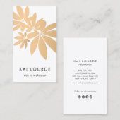 Carte De Visite Feuilles d'or moderne (Devant / Derrière)