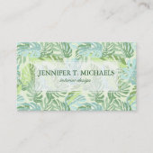 Carte De Visite Feuilles du Pastel Tropical Palm (Devant)