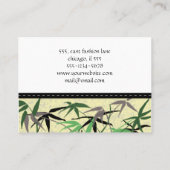 Carte De Visite Feuilles en bambou, pousses, fleuriste, boutique d (Dos)